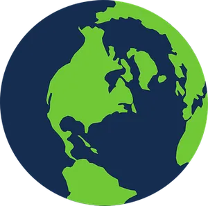 Simplified Globe North America Centric PNG image