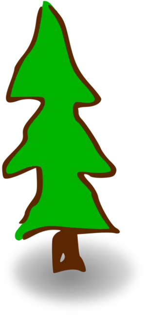 Simplified Green Christmas Tree Illustration PNG image