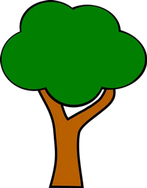 Simplified Green Tree Graphic