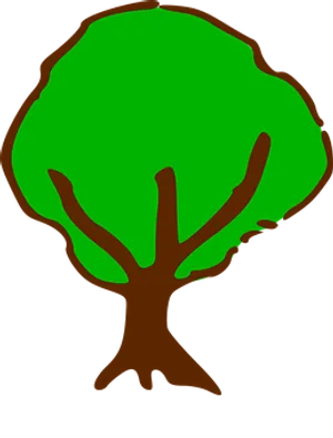 Simplified Green Tree Illustration