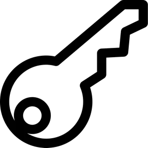 Simplified Key Outline Graphic PNG image