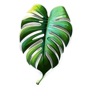Simplified Monstera Leaf PNG Uds