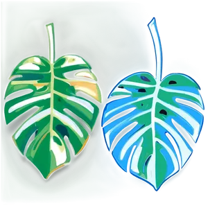 Simplified Monstera Leaf PNG Vgw