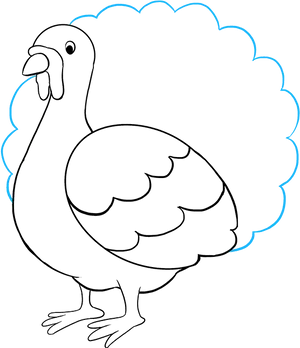 Simplified Turkey Line Drawing PNG