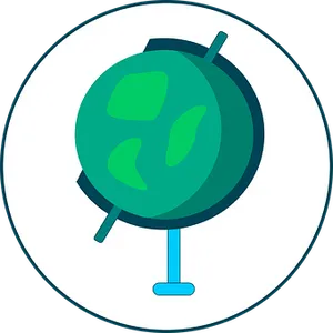 Simplified World Globe Icon PNG image