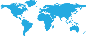 Simplified World Map Blueon Black PNG image