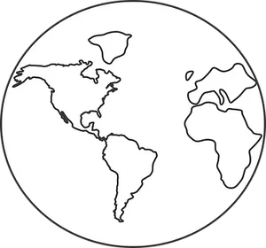 Simplified World Map Outline PNG image