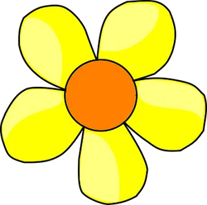 Simplified Yellow Daisy Illustration PNG image