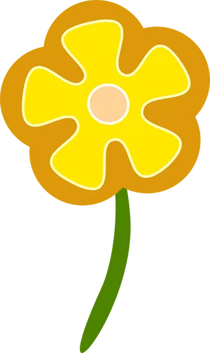 Simplified Yellow Flower Illustration