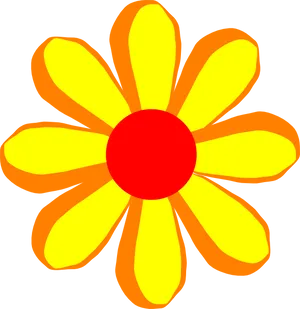 Simplified Yellow Flower Illustration