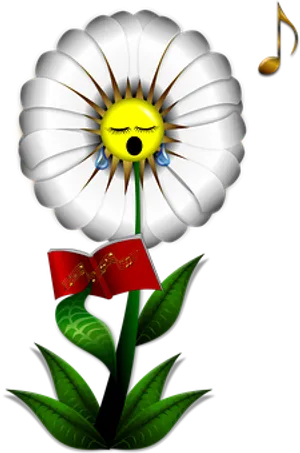 Singing Daisy Cartoon PNG image