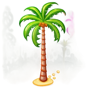 Single Cartoon Palm Tree PNG Hvt