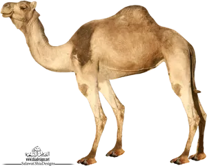 Single Dromedary Camel Standing