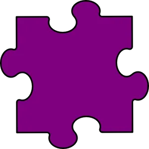 Single Purple Puzzle Piece PNG image