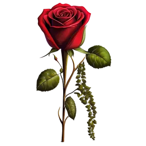 Single Red Rose PNG 75