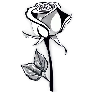 Single Rose Black And White Png 06132024 PNG image