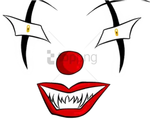 Sinister Clown Face Illustration PNG image