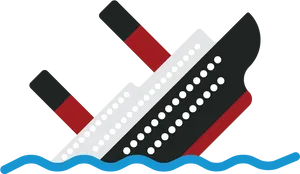 Sinking Titanic Graphic PNG image