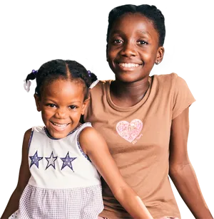 Sisters Smiling Together PNG image