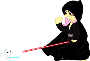 Sith Ponyand Jedi Bunny Duel PNG