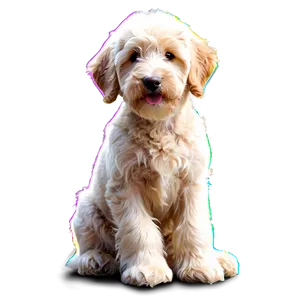 Sitting Goldendoodle PNG 06262024
