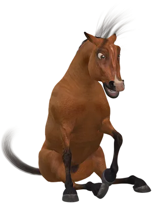 Sitting Horse Cartoon Funny PNG image