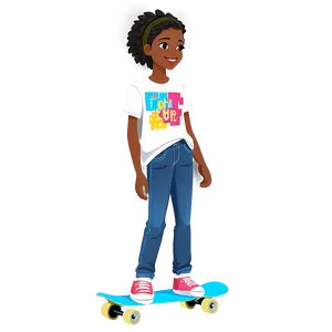 Skateboarding Black Girl Cartoon Png 33 PNG image