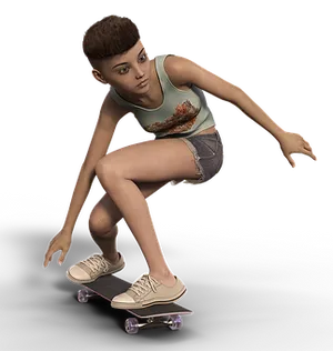 Skateboarding Girl3 D Render