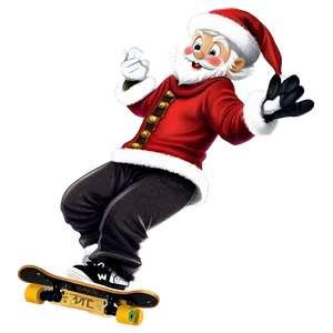 Skateboarding Santa Cartoon PNG 06282024 PNG