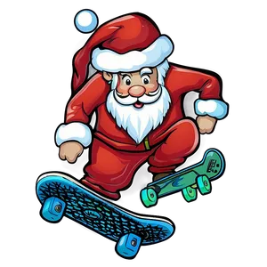 Skateboarding Santa Cartoon PNG 85 PNG