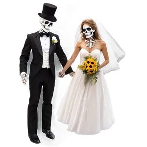 Skeleton Bride And Groom Png 05032024 PNG image