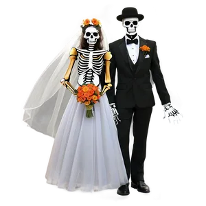 Skeleton Bride And Groom Png Qre PNG image