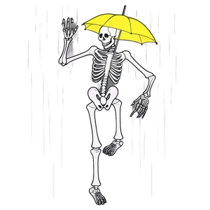 Skeleton Dancing In The Rain PNG 06282024