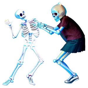 Skeleton Dancing With Cat PNG Uqg24
