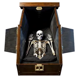 Skeleton In Coffin PNG 05032024