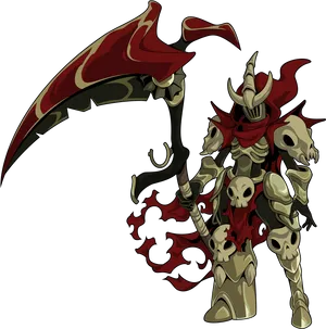 Skeleton Knightwith Scythe PNG image