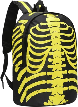 Skeleton Print Backpack PNG image