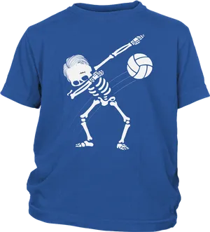 Skeleton Volleyball Graphic Tshirt PNG image