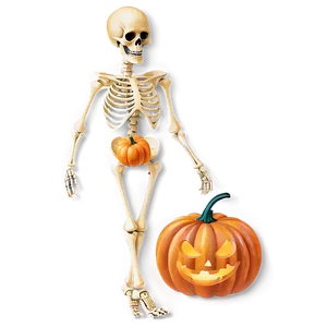 Skeleton With Pumpkin Png Byj3 PNG image