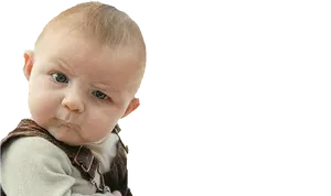 Skeptical Baby Expression PNG image