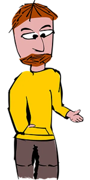 Skeptical Cartoon Man Illustration