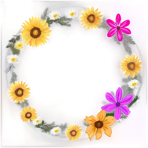 Sketch Flower Circle PNG Xpd