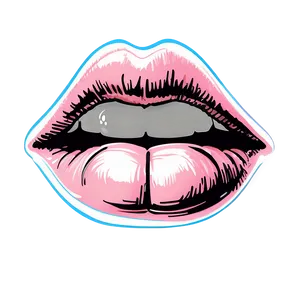 Sketch Kissy Lips PNG 06292024