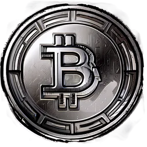 Sketch Style Crypto Coin PNG 2