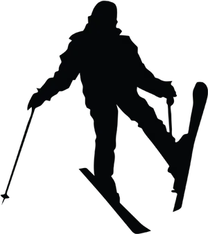 Skiing Silhouette Action PNG image