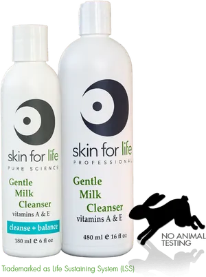 Skin For Life Gentle Milk Cleanser Bottles PNG image