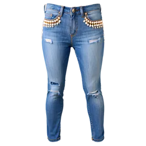 Skinny Jeans With Rhinestones Png Hjc PNG image