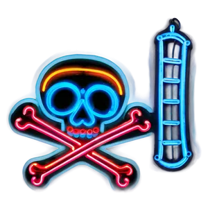 Skull And Crossbones Neon Sign PNG Ntw35 PNG
