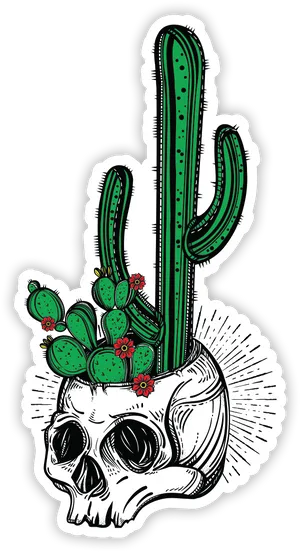 Skull Cactus Hybrid Art PNG image