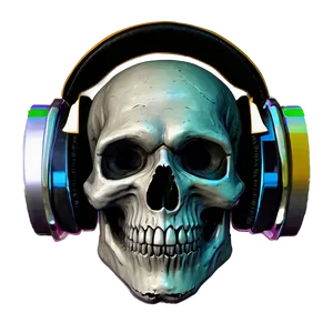 Skull Face With Headphones PNG 35